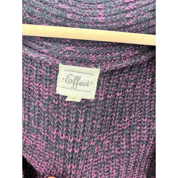 Effeci Variegated Shawl Cardigan Sweater Color Block Purple Women's Small - Picture 5 of 6